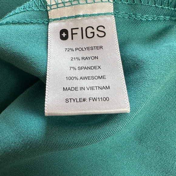 Women's FIGS Casma Scrub Top X-Large 3 Pocket Teal Blue (Caribbean?) V Neck - Picture 7 of 9